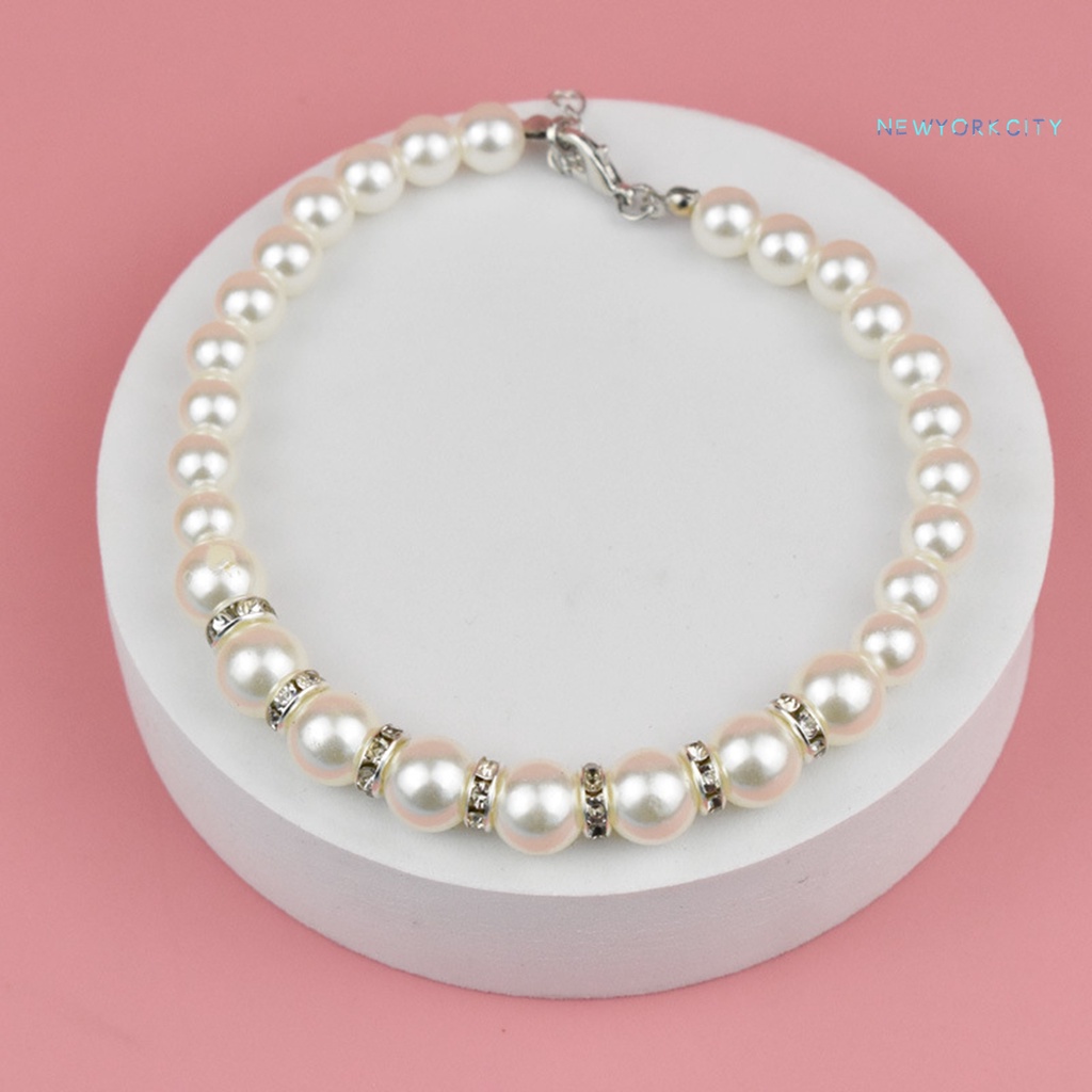 Vòng Cổ Đính Ngọc Trai Nhân Tạo Thời Trang Dành Cho Thú Cưng