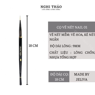 Cọ vẽ móng nét nail JELIVA số 01 Nghi Thảo