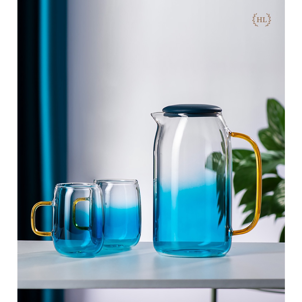 Bộ bình - ly Ocean Aqua | BỘ BÌNH CỐC XANH ĐẠI DƯƠNG CHỊU NHIỆT - SIÊU CHỊU LỰC _ SIÊU NHẸ