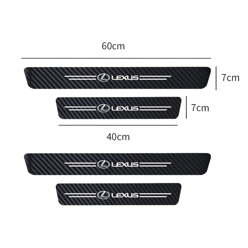 Set 4 Miếng Dán In Logo Dạ Quang Cho Cửa Xe Hơi Lexus ES300 RX330 RX300 GS300 IS250 IS200 CT200h GX470