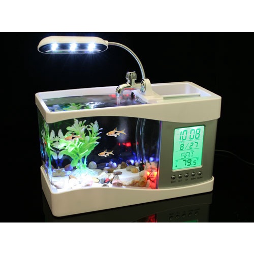 Hồ nuôi cá mini, Bể cá văn phòng mini usb để bàn AQUARIUM, hòa cùng thiên nhiên, thoải mái tinh thần