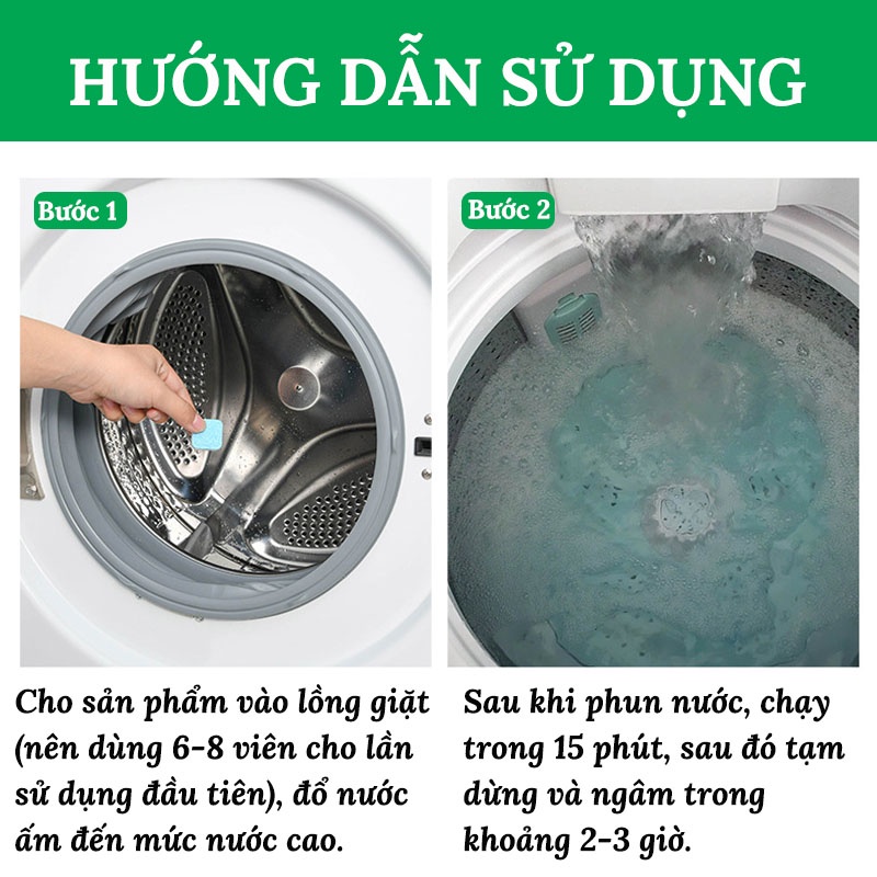 Viên Tẩy Lồng Máy Giặt, Viên Vệ Sinh Lồng Giặt Giúp Diệt Khuẩn Và Loại Sạch Cặn Bẩn Hiệu Quả SONHOUSE