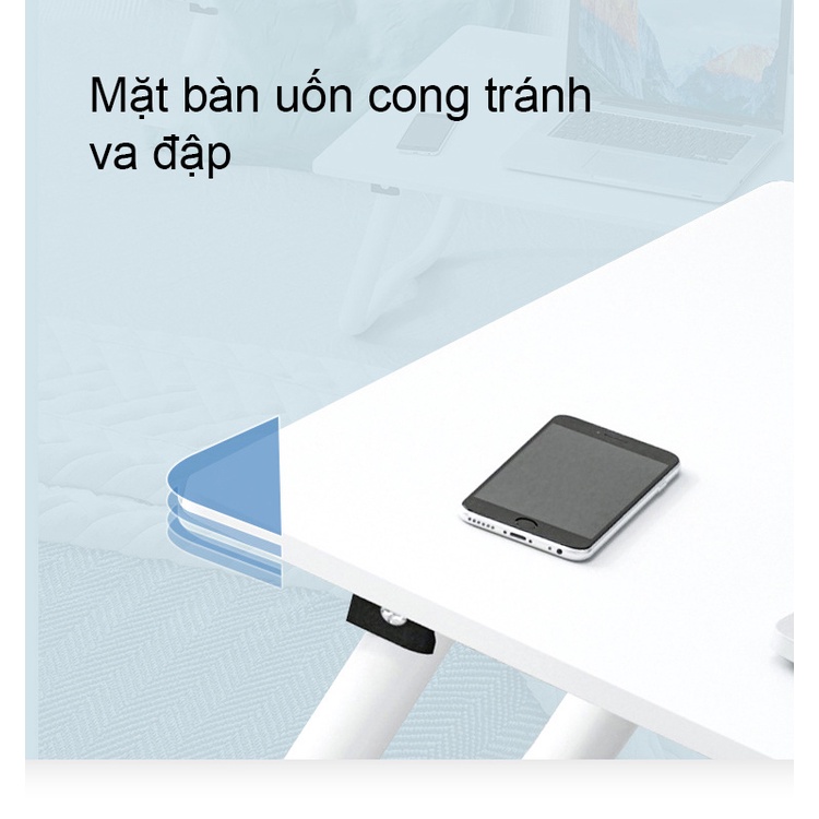 Bàn Làm Việc Thông Minh ngồi giường ngồi ghế sofa nâng hạ chiều cao và có bánh xe di chuyển