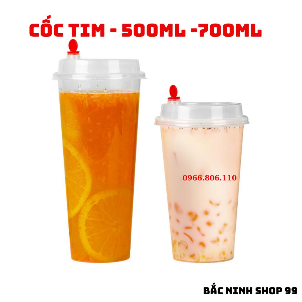 SET 50 Cốc Nắp Tim PP 500ml - Nắp Tim 700ml dùng 1 lần | BigBuy360 - bigbuy360.vn