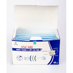 [SALE HÀNG THƯƠNG HIỆU]1 Thùng (50 Hộp) Khẩu Trang Kháng Khuẩn 4 Lớp ANCARE Màu Xanh, Màu Trắng (chỉ 18.000đ/hộp) | BigBuy360 - bigbuy360.vn