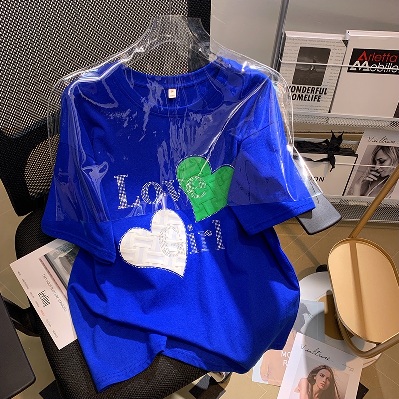 NRVP Áo Thun Nữ Dáng Dài Rộng Tay Ngắn Phong Cách Thời Trang Đường Phố Hàn Quốc