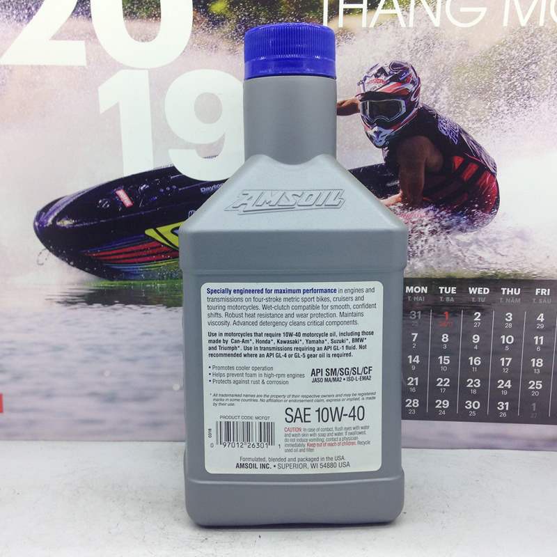 Nhớt Amsoil 10W40 Synthetic Metric tem mới