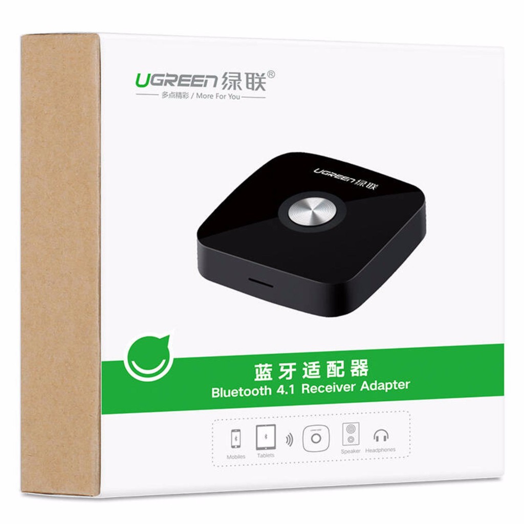 Bộ nhận âm thanh Bluetooth đầu ra 3,5mm (kết nối bluetooth 4.1 từ điện thoại sang loa, amply) UGREEN 30444