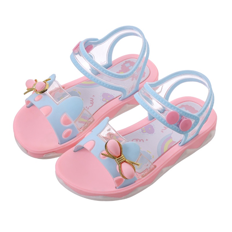 Dép Sandal Công Chúa Đế Mềm Chống Trượt Đính Nơ Nhiều Màu Dễ Thương Thời Trang Mùa Hè Cho Bé Gái
