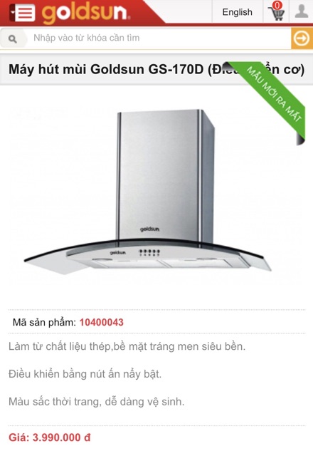 Máy hút mùi GOLDSUN GS-170D (Điều khiển cơ)