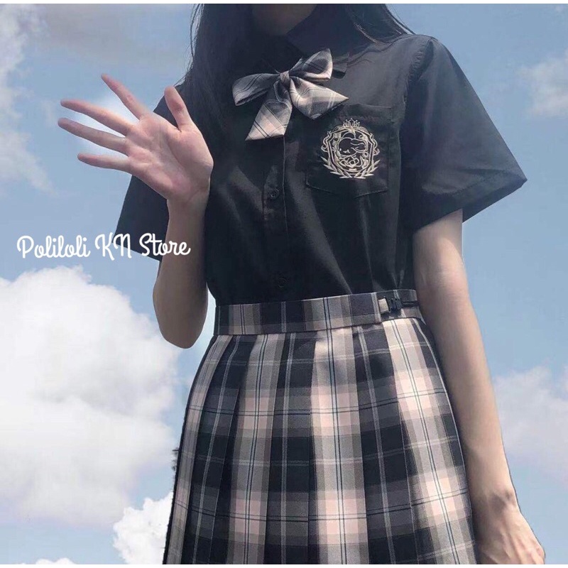 Áo blouse sơ mi JK học sinh hãng Ngư Tử Tương thêu thỏ