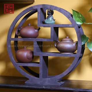 KỆ GỖ MINI ĐỂ BÀN DÁNG TRÒN