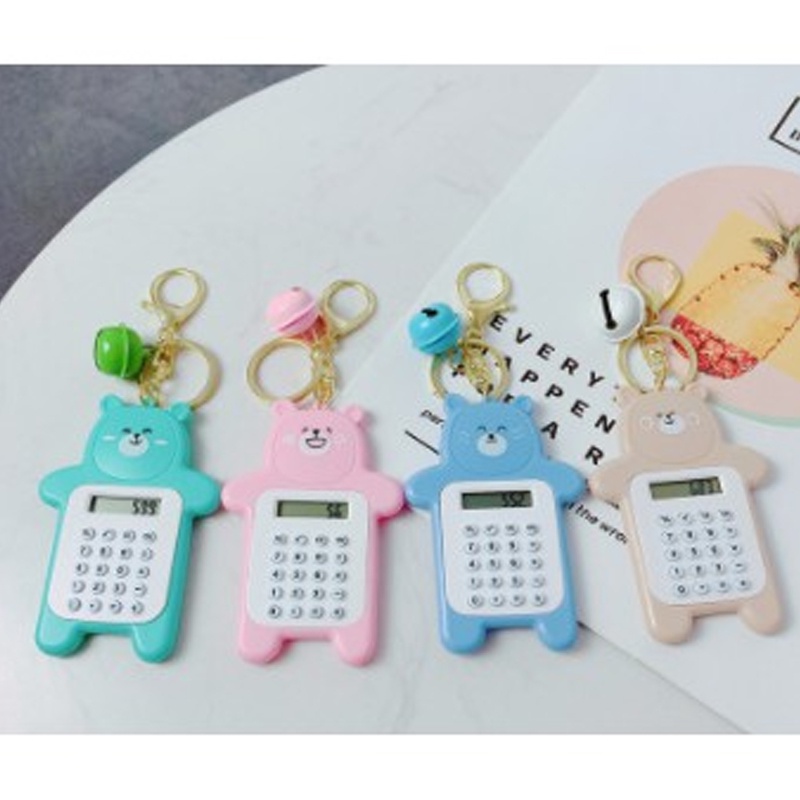 Móc Chìa Khóa Hình Con Gấu Tích Hợp Máy Tính Mini Rất Thời Trang