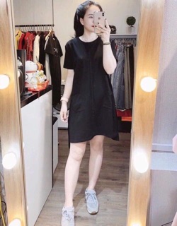 Váy suông cúc dọc 2 túi cho nữ