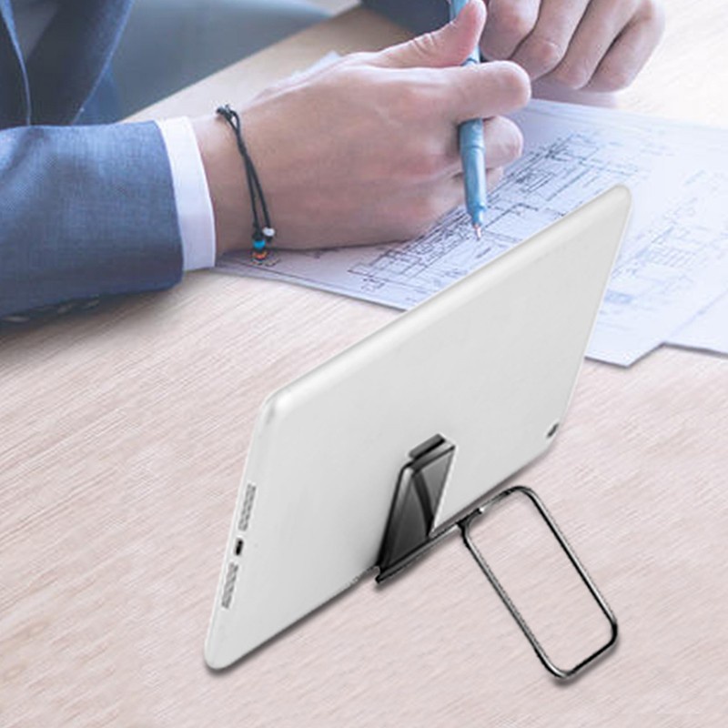 Alli Magnetic Mobile Holder Desk Stand for Phones Double-Ring Foldable Phone Stand Desk Bracket for iPad Tablet Desktop