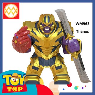 Đồ chơi lắp ráp ghép Big Fig Thanos giáp với găng tay vô cực Endgame siêu ngầu - xếp hình Marvel siêu anh hùng WM963