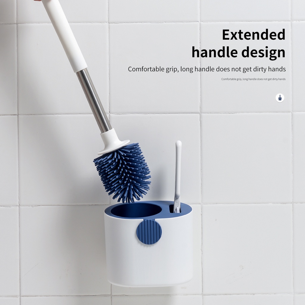 Bộ bàn chải vệ sinh toilet JUJIAJIA bằng silicon tiện dụng tùy chọn màu sắc