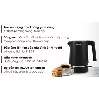 Bình đun siêu tốc toshiba 1.5 lít kt-15ds1nv