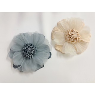 Hoa cài áo lưới handmade (Gồm 2 đế hoa) (Kèm ảnh trải sàn do shop tự chụp)