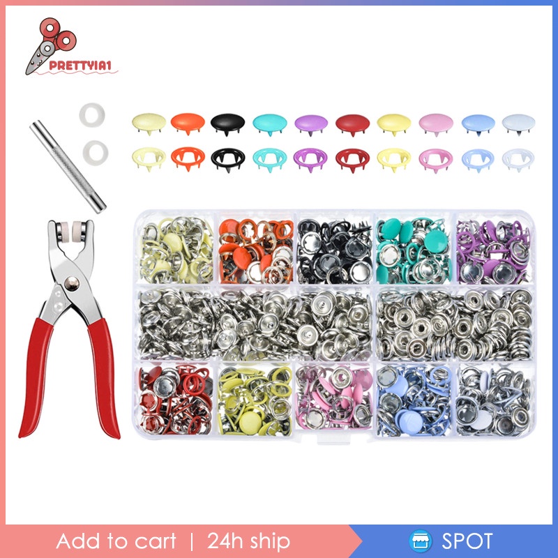 [Prettyia1] Nút Bấm Đinh Tán Kim Loại 10mm Chuyên Dụng Cho May Vá Thủ Công