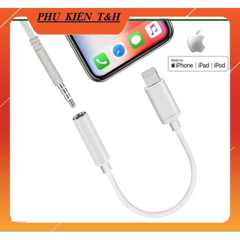Jack Chuyển Đổi-Chuyển Đổi Chân Sạc Thành Chân Tai Nghe 3.5mm Sang 3.5mm Cho IP7/8/X/XS/XSMAX/XR-T&H