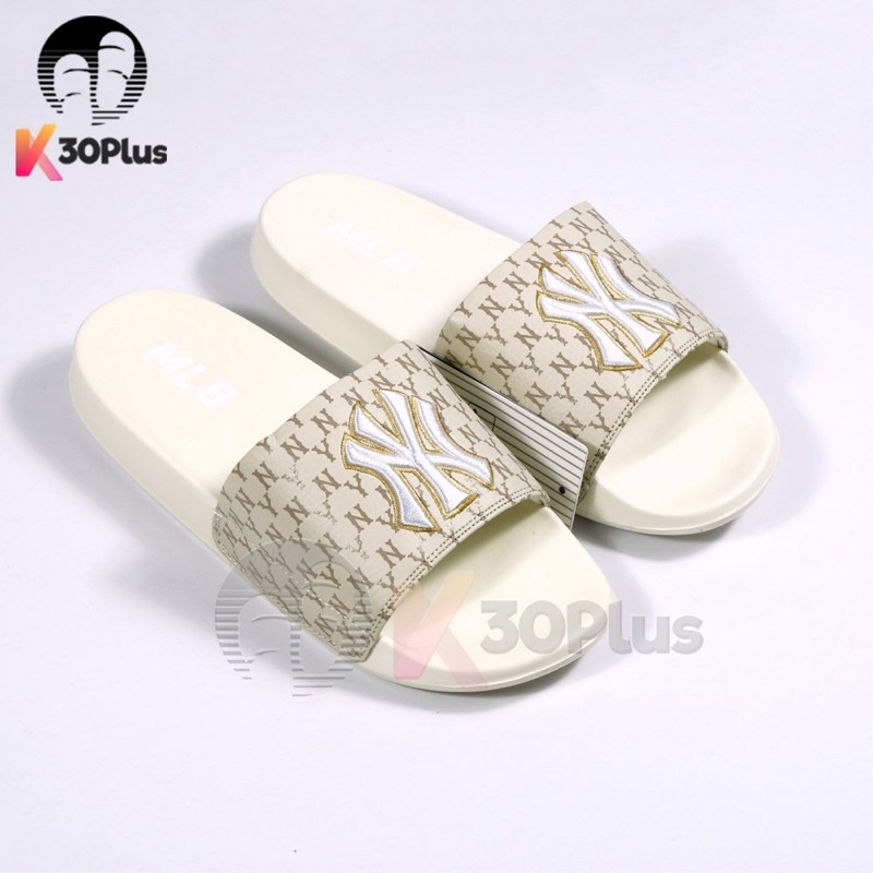 Dép MLB Quai Ngang Logo Thêu NY, LA