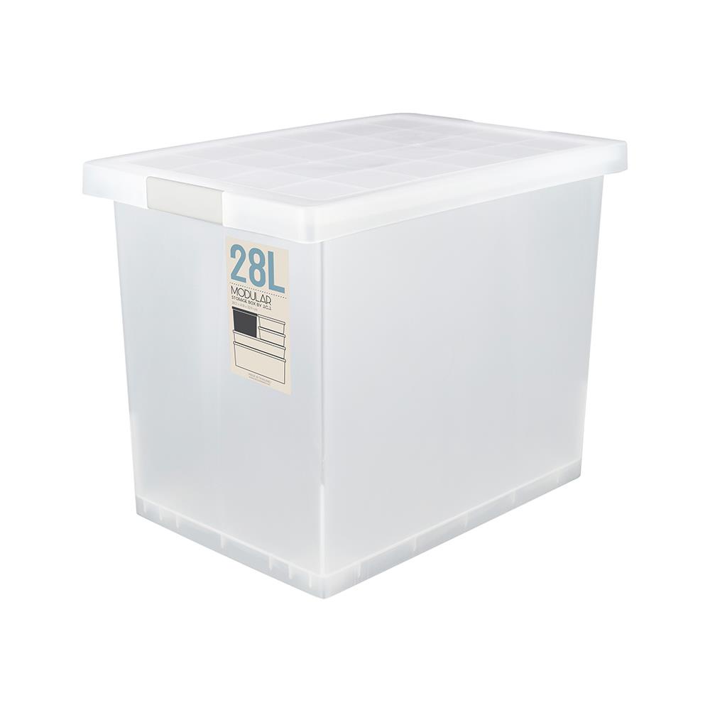 HomeBase STACKO Thùng nhựa đựng đồ đa năng 28L Thái Lan W28.4xH32.9xD42cm màu trắng