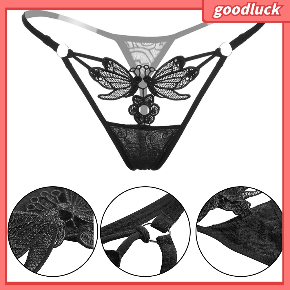 Quần Lót Lọt Khe Phối Ren Hình Hoa Bướm Nhìn Thấy Quyến Rũ Cho Nữ