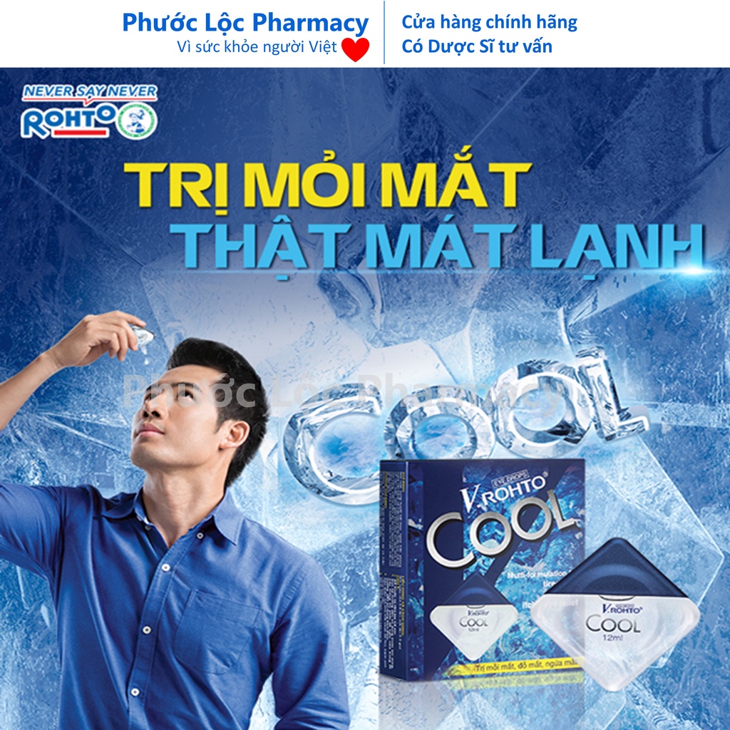 V Rohto Cool / Nhỏ Mắt V Rohto Xanh giảm ngứa mắt đỏ mắt