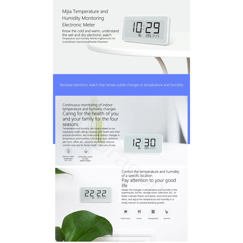 Xiaomi Mijia Ẩm kế điện tử thông minh Electronic Thermometer Hygrometer Pro/Xiaomi Mijia Thermometer 2