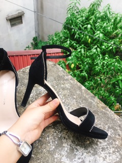 Dép cao gót da lộn