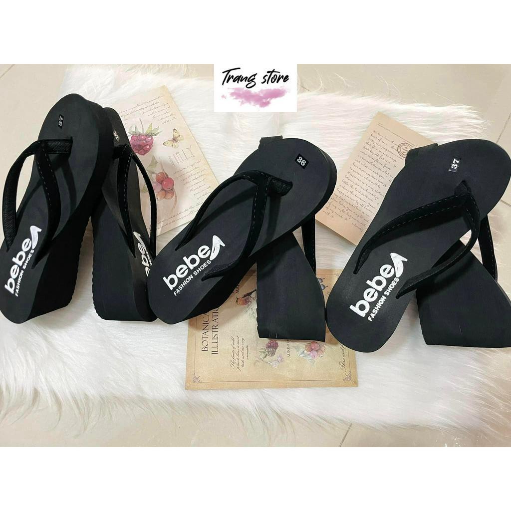 Dép kẹp xốp nữ 5-7-9cm quai nhung xỏ đế dày cao gót siêu nhẹ