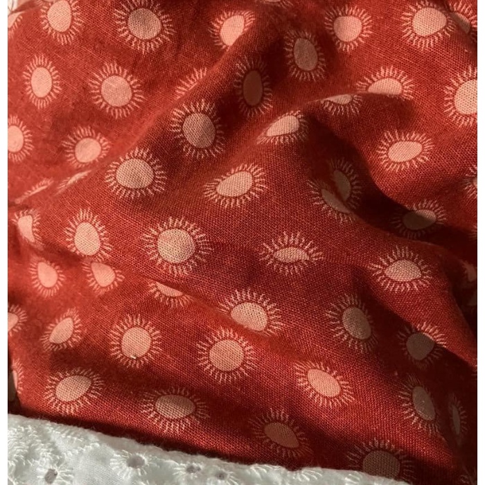 Linen bột cao cấp đỏ họa tiết