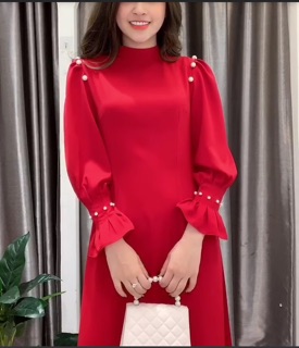 Áo dài tay cách điệu, đính hạt