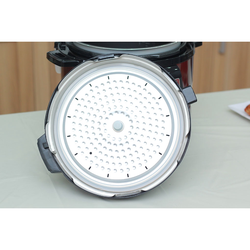 Nồi áp suất Sunhouse SHD1552R dung tích 5l , 3 lớp chống dính , nấu cơm, canh, hấp, hầm đa năng - Bảo Hành 12 Tháng