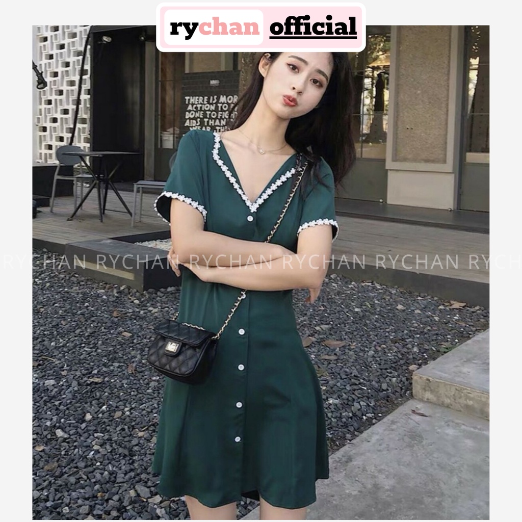 [ẢNH THẬT CUỐI] DX888 - Đầm Xòe Chữ A Phối Viền Nhiều Màu Sơ Mi Viền Trắng