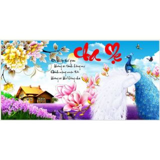 Tranh thêu chữ thập 3D Cha Mẹ LV3057