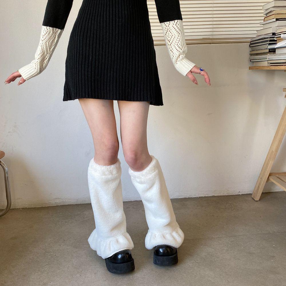 Đôi Vớ Giữ Ấm Chân Màu Sắc Đơn Giản Phong Cách Harajuku Dành Cho Nữ