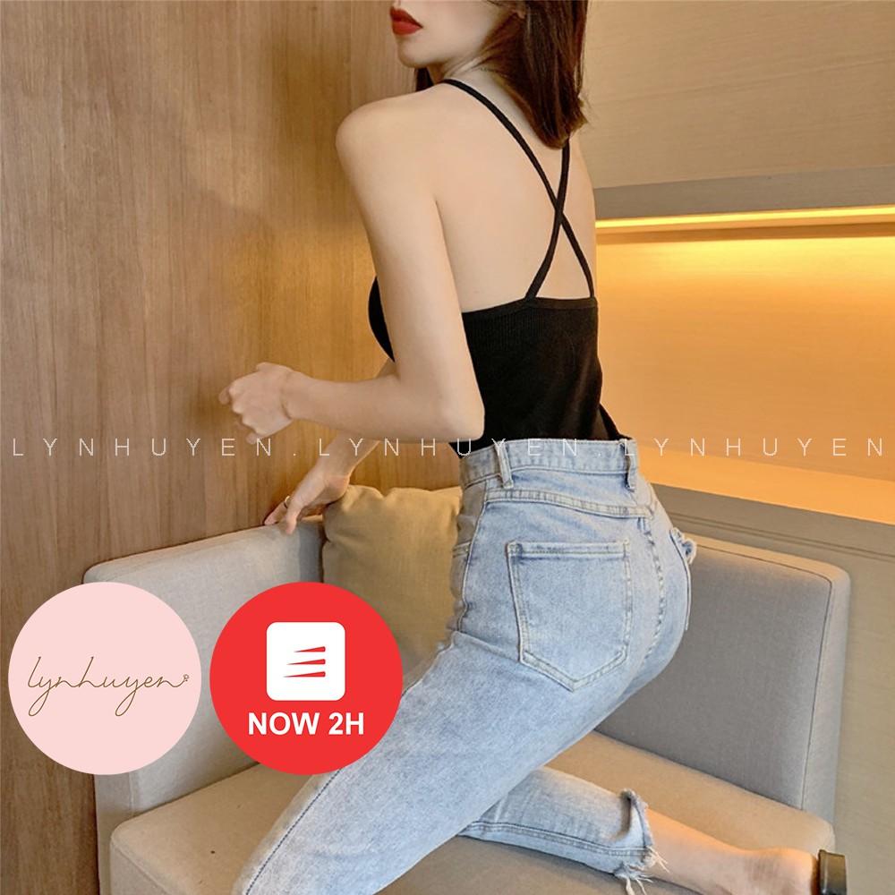 [Mã WASKT304 giảm 15% tối đa 30K đơn 99K] Áo 2 Dây Nữ Có Mút Ngực Len Tăm Định Hình - 2 Màu - AD004 | BigBuy360 - bigbuy360.vn