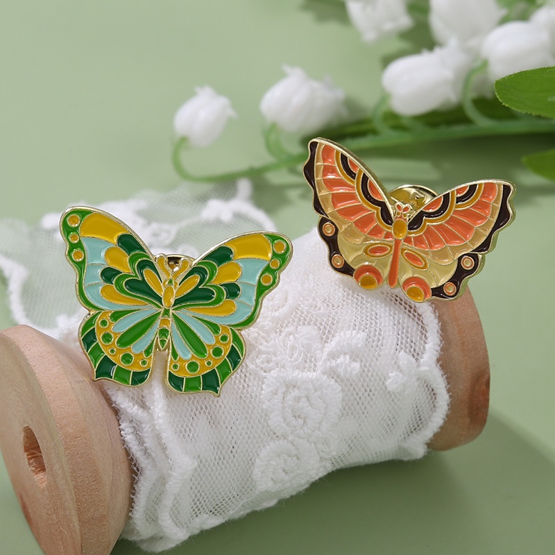 Ghim cài áo QIHE JEWELRY hình bướm nhiều màu dễ thương