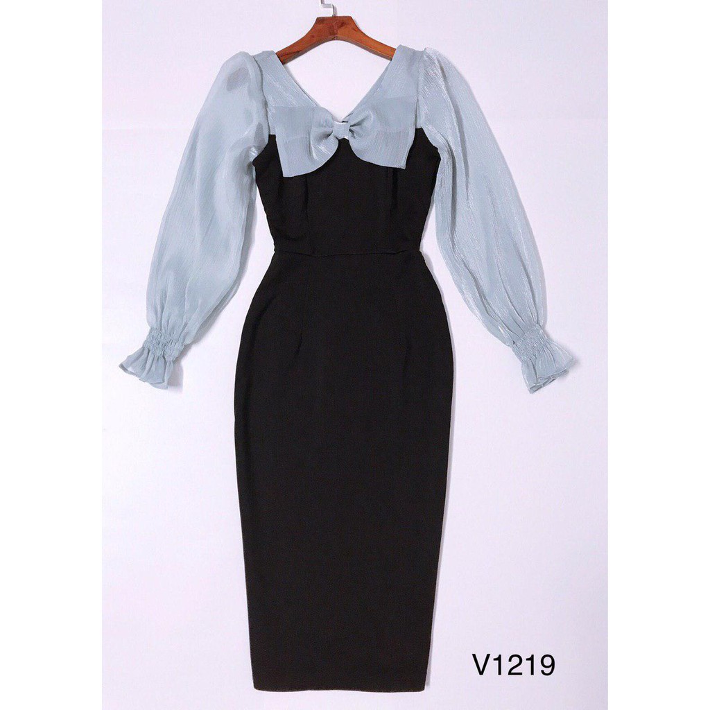 [ xả kho ] MiD Đầm ôm dự tiệc cổ nơ sang chảnh V1219 Mie Design kèm ảnh thật