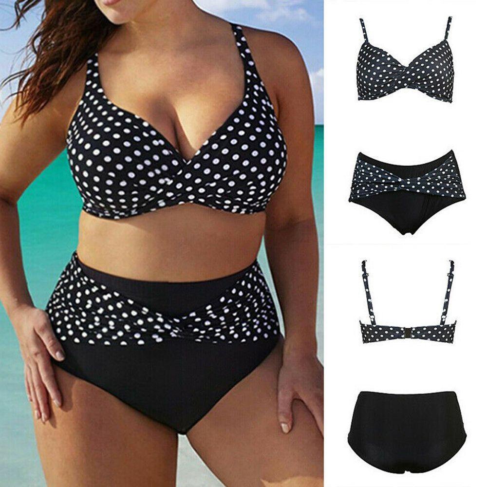 Bikini Cạp Cao Màu Trắng Đen Gợi Cảm