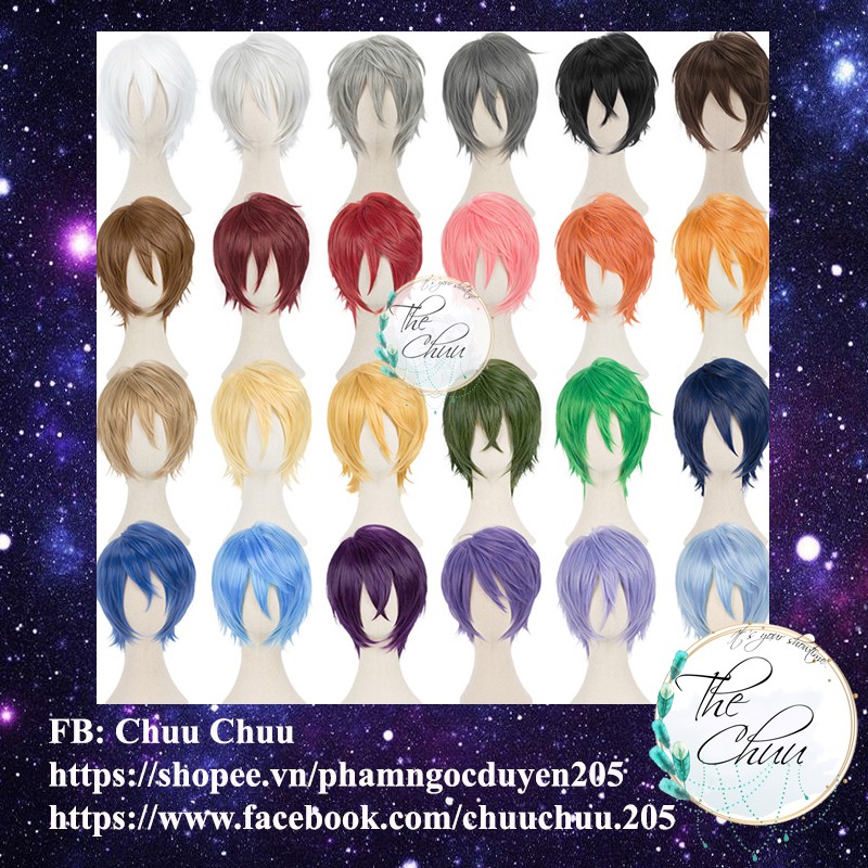 Tóc giả hóa trang nam 30cm wig cosplay