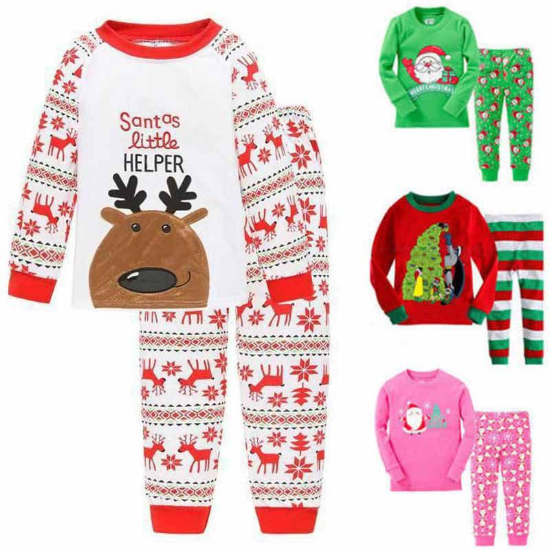 Bộ Đồ Ngủ Pijama Giáng Sinh Mềm Mại 90-130cm Cho Bé