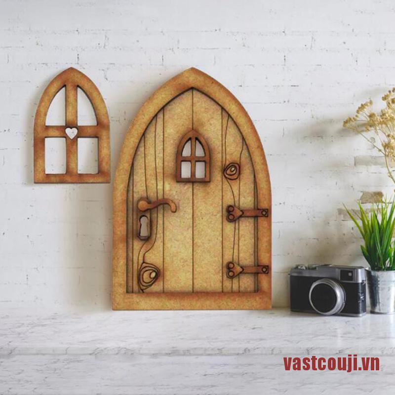 VastcouJI DIY Wooden Fairy Door Craft Kit Christmas Door Decoration Dollhouse Acces