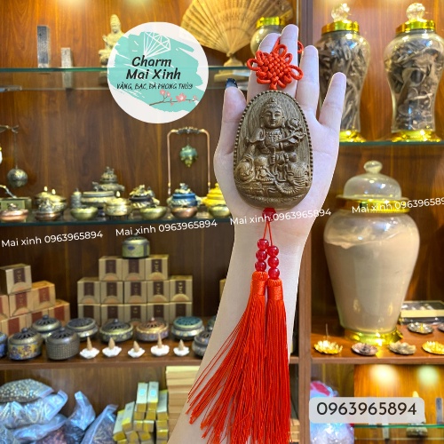 Khánh Treo Xe Ô Tô Phật Bản Mệnh - Thượng Lộ Bình An - May Mắn - Gỗ Trầm Hương Phong Thuỷ Tự nhiên