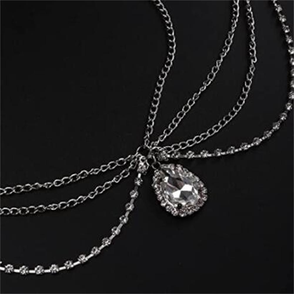 Bebetterm 1Pc Head Chain Crystal Rhinestone Alloy Wedding Jewelry Bride Hair Jewelry Accessories