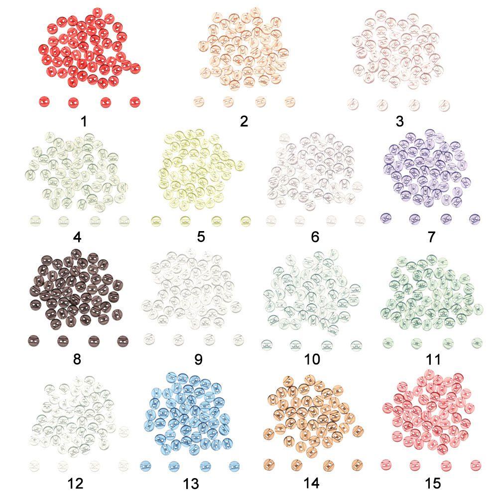 Set 50 Nút Nhựa 5mm Trong Suốt Nhiều Màu Cho Búp Bê