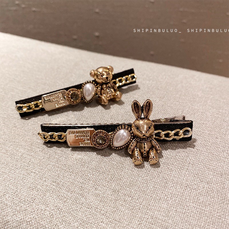 Kẹp tóc hình chú gấu nhỏ dễ thương phong cách retro F127