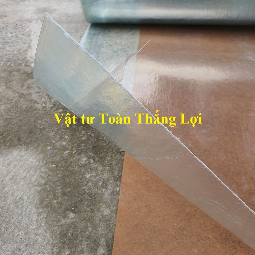 ( Khổ cao 1,2m x dày 8dem) Tôn nhựa lấy ánh sáng màu trắng mờ che nắng mưa đều được